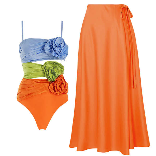 オレンジ/水着+オレンジ/スカート